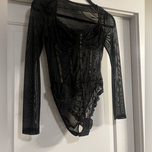 SHEIN black lace body suit- small